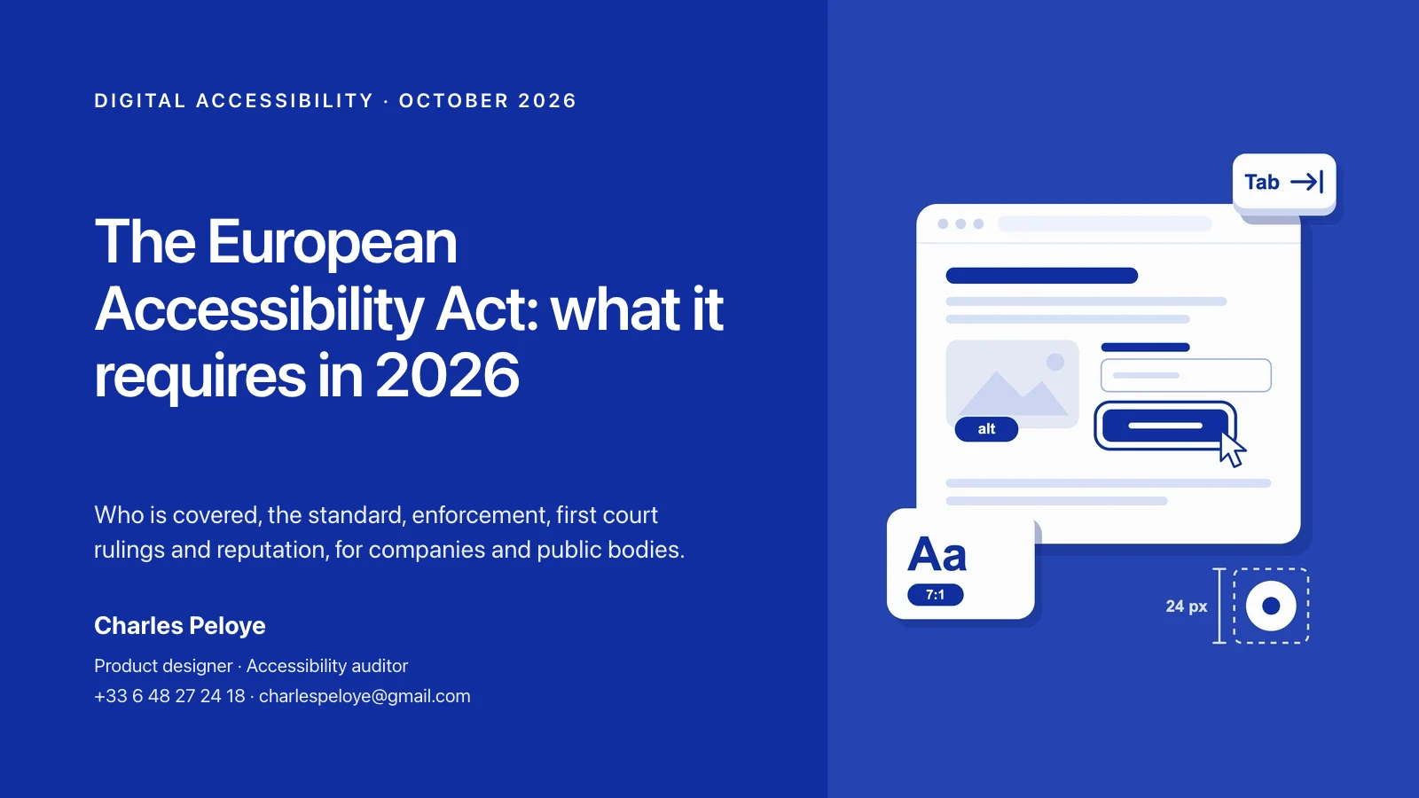 Cover of the guide “The European Accessibility Act: what it requires in 2026”
